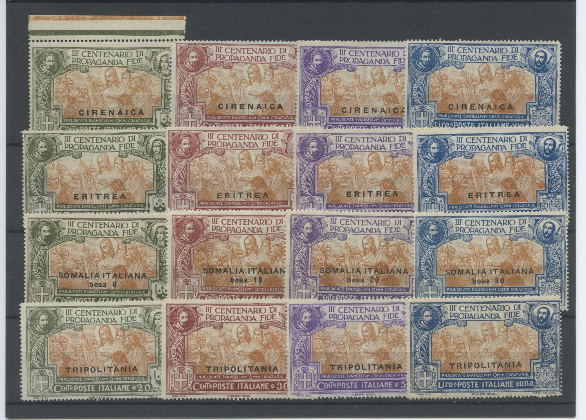 Scansione lotto: COLONIE GIRI 1923 PROPAGANDA 16V. **