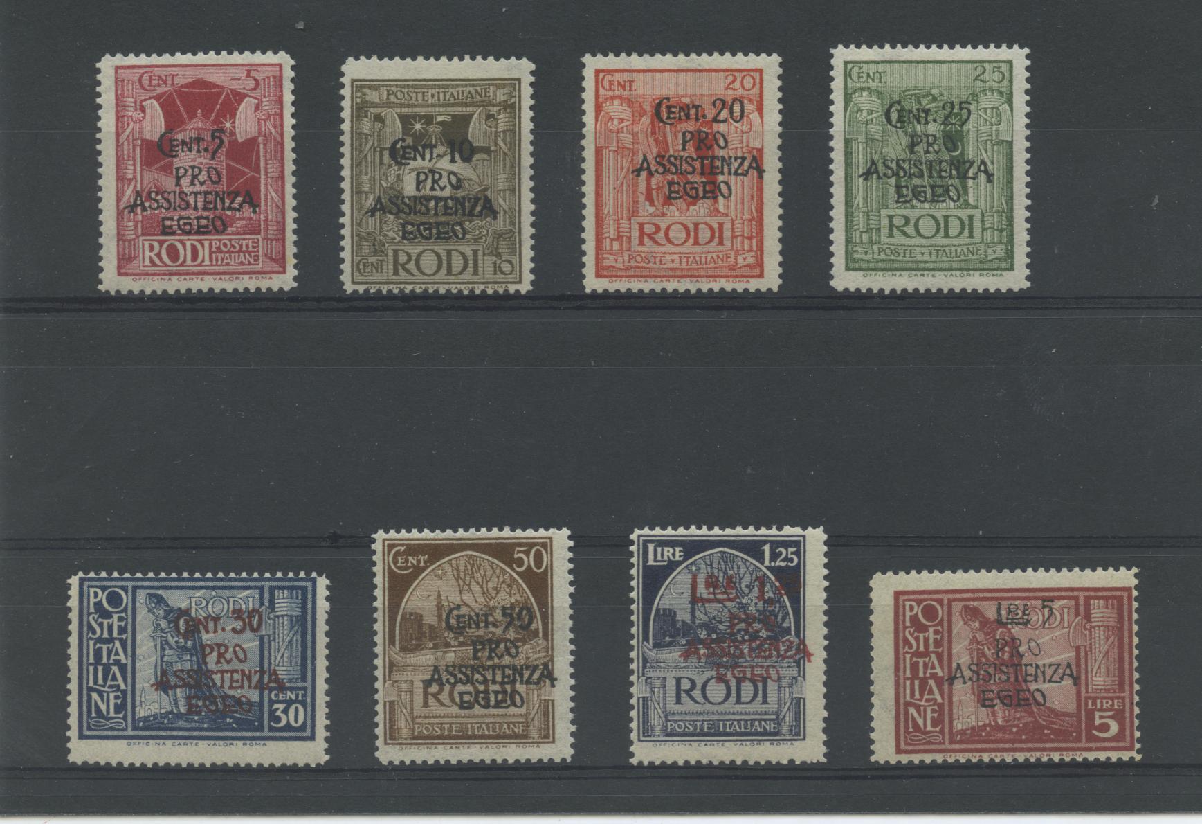 Scansione lotto: COLONIE EGEO 1943 PRO ASSISTENZA P.O. 8V. **