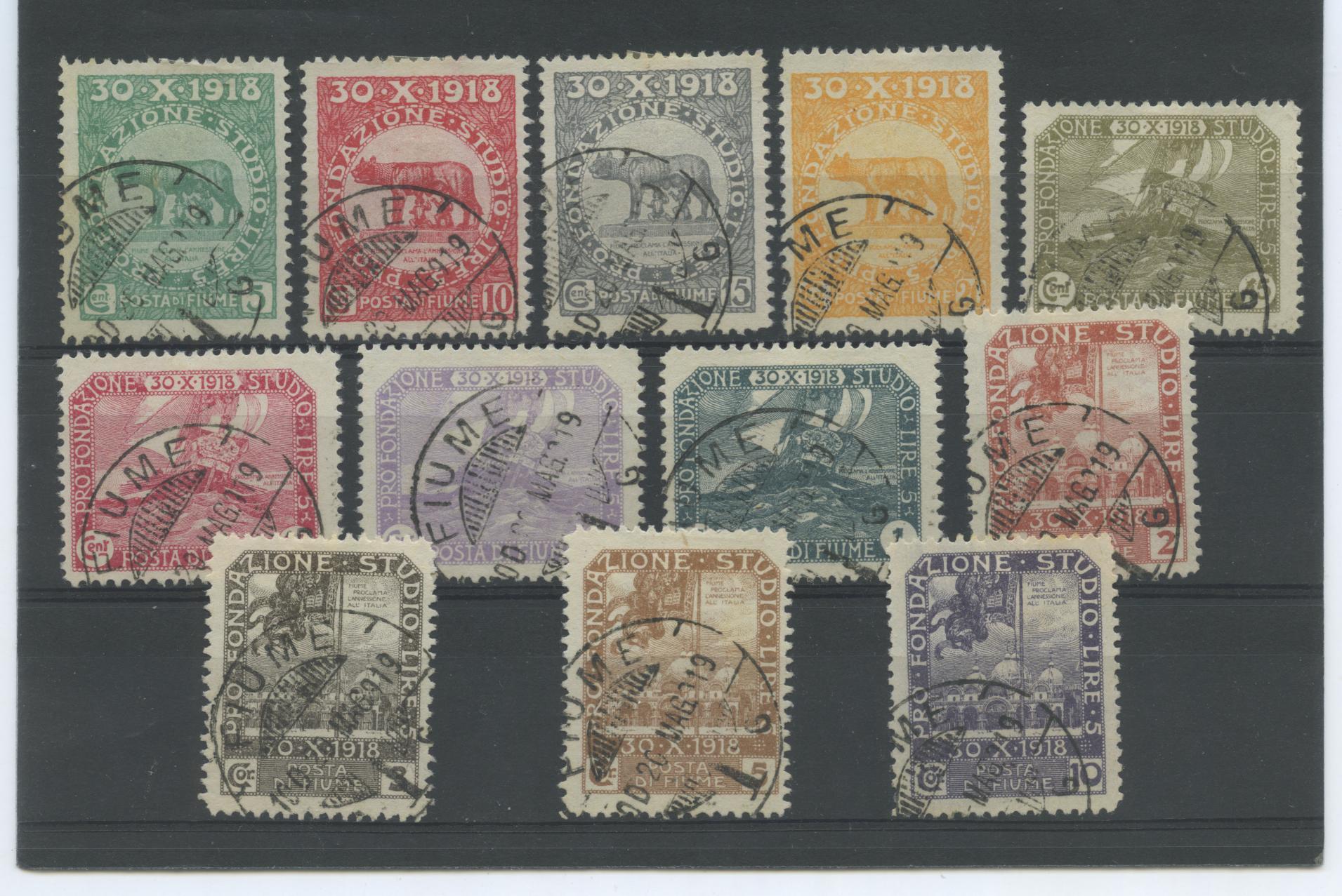 Scansione lotto: OCCUPAZIONI FIUME 1919 FONDAZIONE STUDIO 12V. 2 US.
