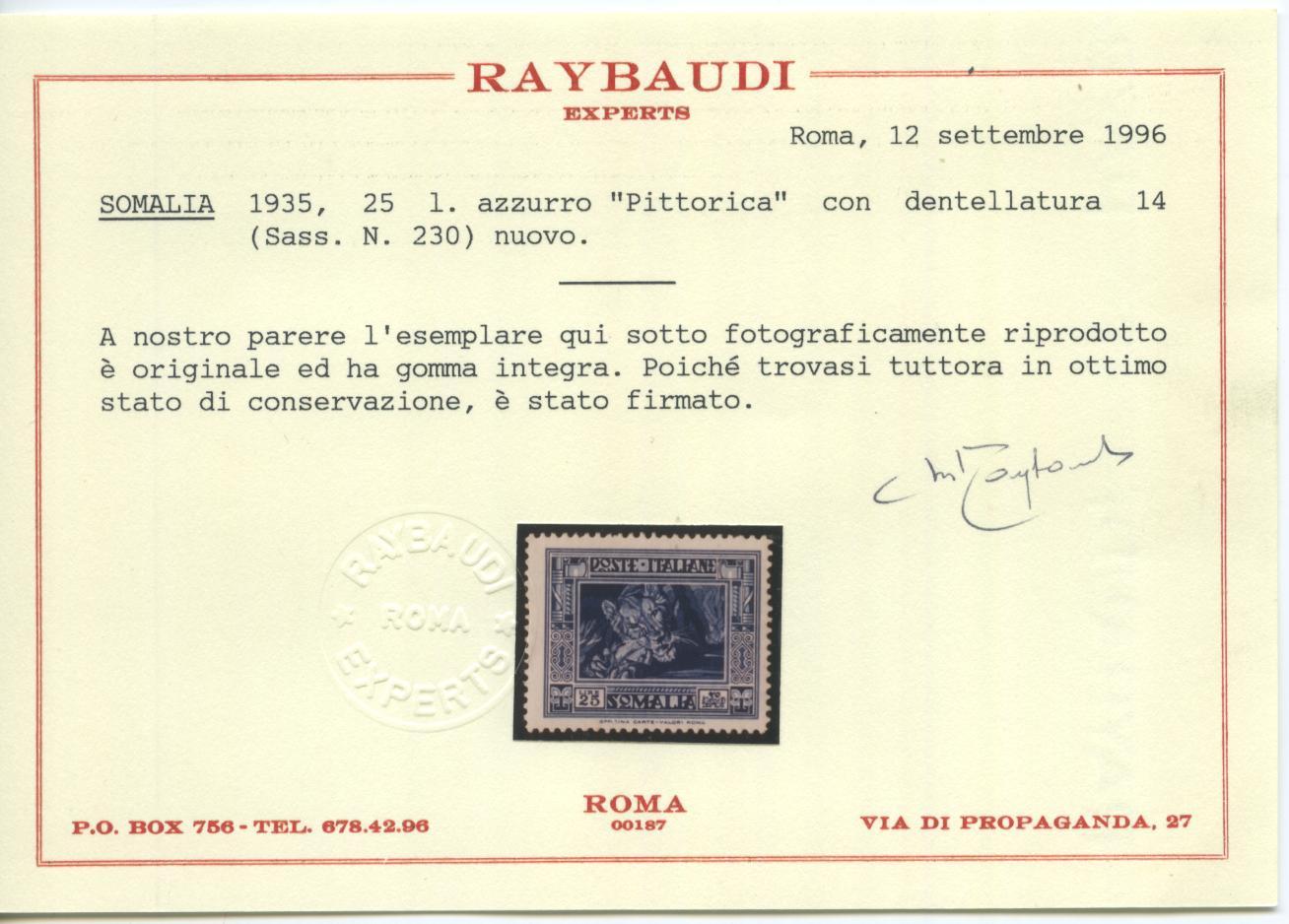 Scansione lotto: COLONIE SOMALIA 1935/8 PITTORICA 17V. **  CERT.