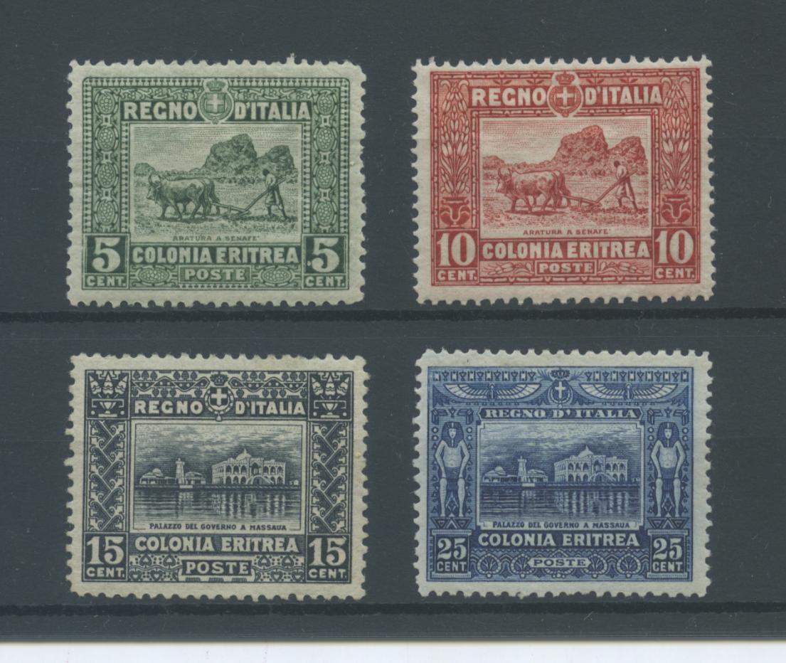 Scansione lotto: COLONIE ERITREA 1910 SOGGETTI VARI 4V. * CENTRATO