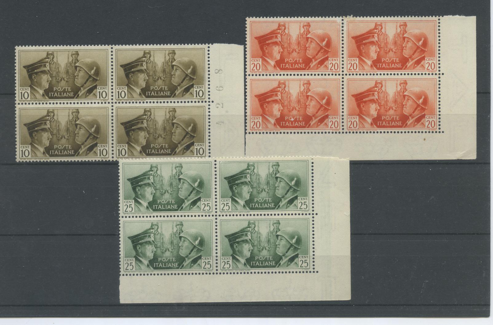 Scansione lotto: REGNO 1941 ASSE NON EMESSA 3V. X4 2 ** LUSSO