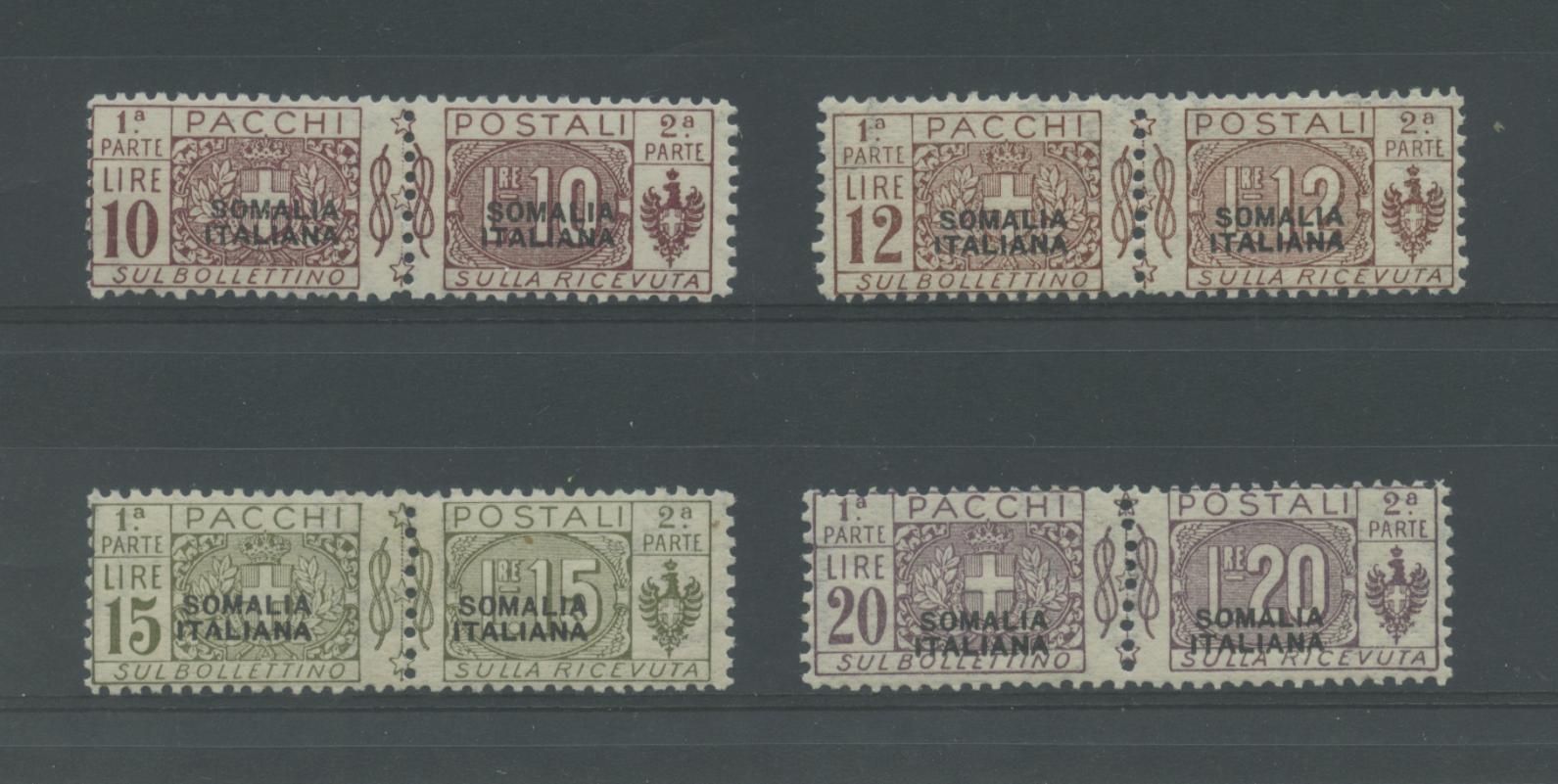 Scansione lotto: COLONIE SOMALIA 1926 PACCHI 4V. ** CENTRATO CERT.