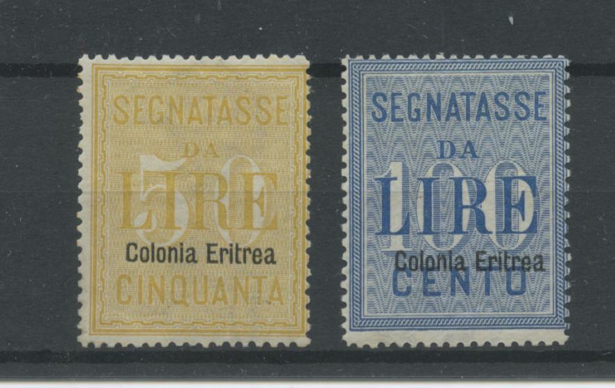 Scansione lotto: COLONIE ERITREA 1903 TASSE 2V. 2 **  CERT.