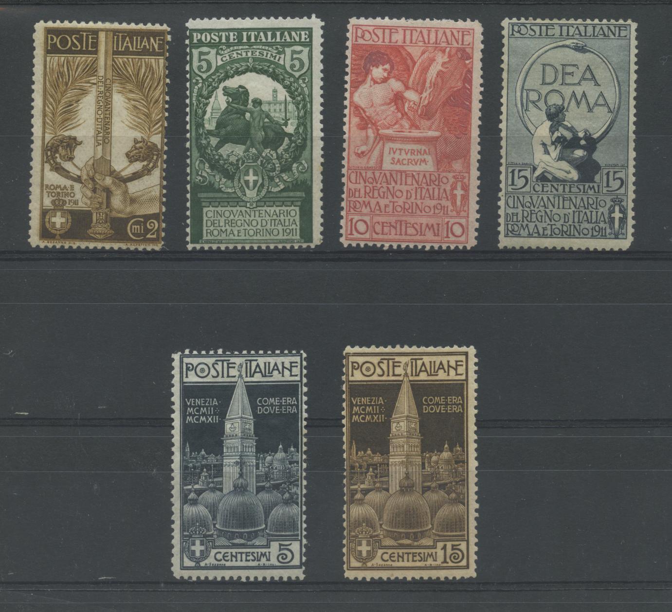Scansione lotto: REGNO 1911/12 UNITA' E CAMPANILE 6V. *