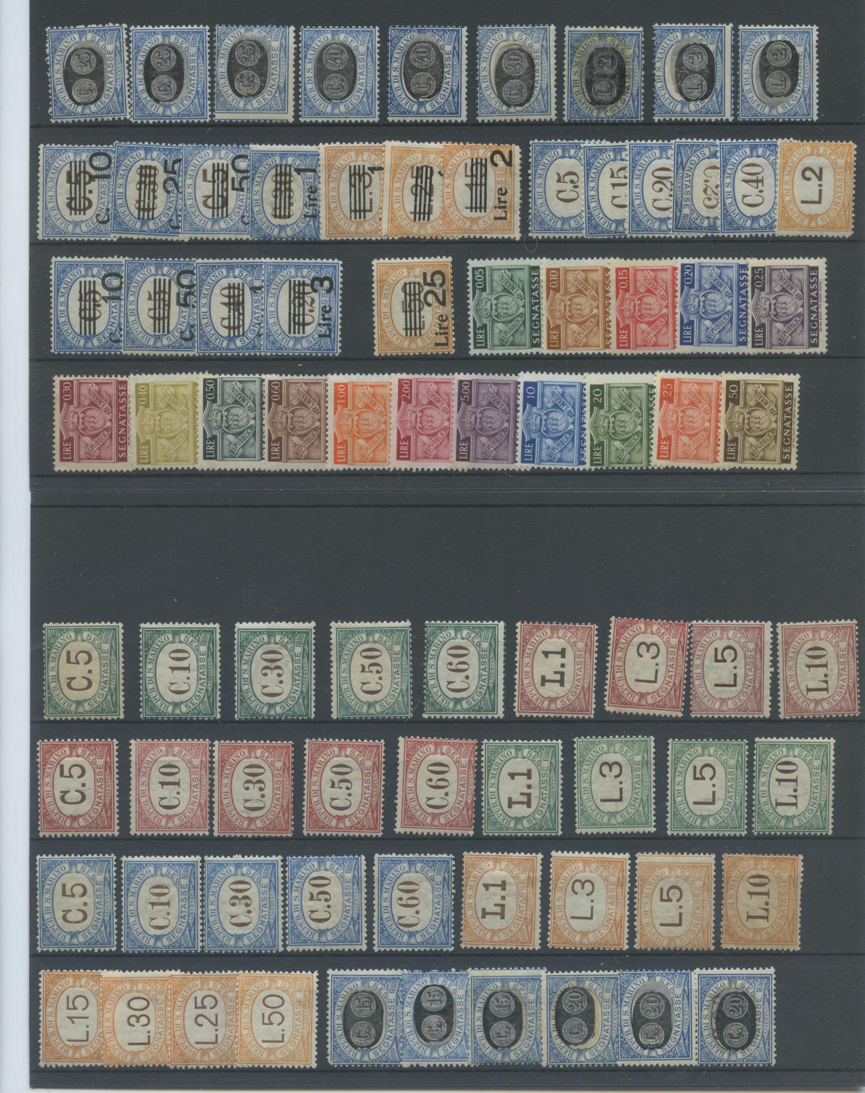 Scansione lotto: SAN MARINO 1897/45 TASSE GIRO COMPLETO 80V. **