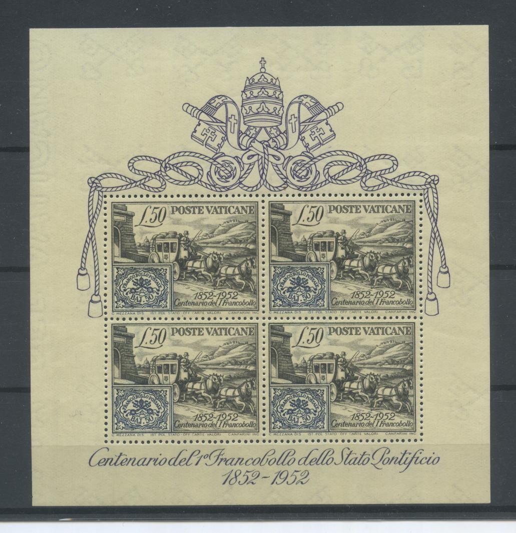 Scansione lotto: VATICANO 1952 B.F. CENTENARIO 6 **