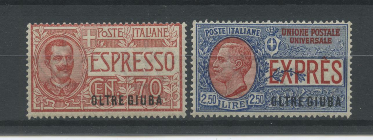 Scansione lotto: COLONIE OLTREGIUBA 1926 ESPRESSI 2V. ** CENTRATO