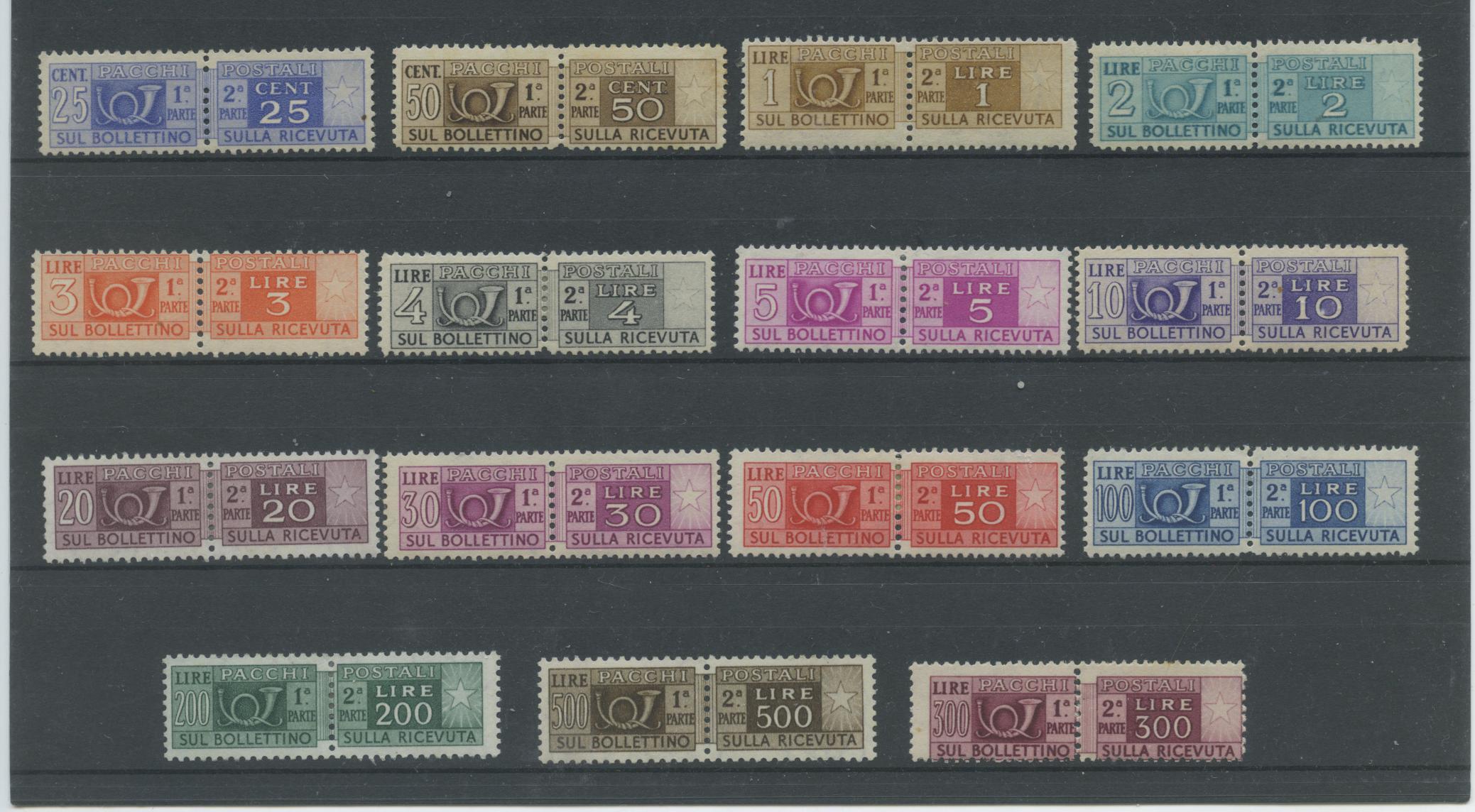 Scansione lotto: REPUBBLICA 1946/51 PACCHI RUOTA 15V. *