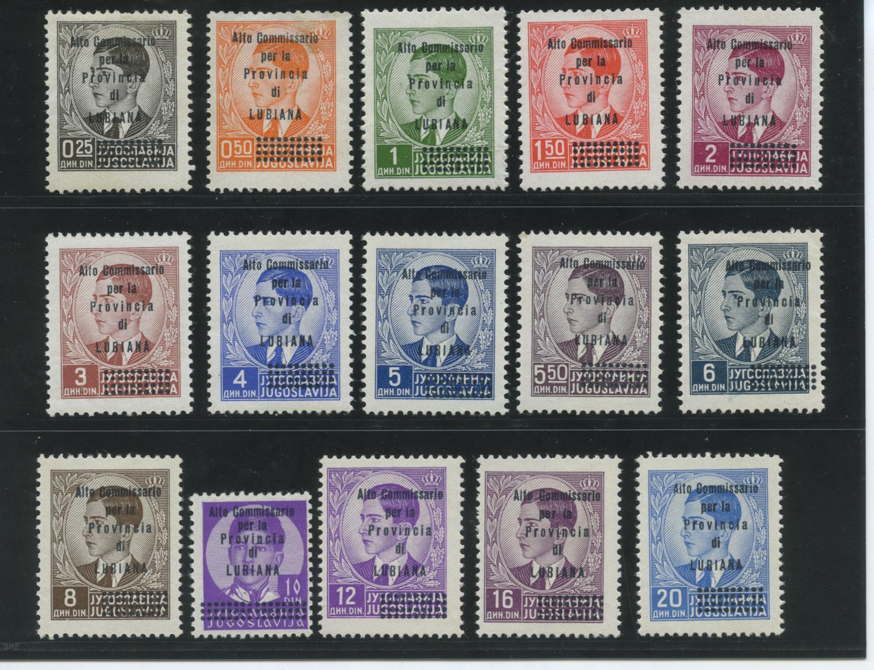Scansione lotto: OCCUPAZIONI LUBIANA 1941 N.42/56 ** LUSSO CERT.