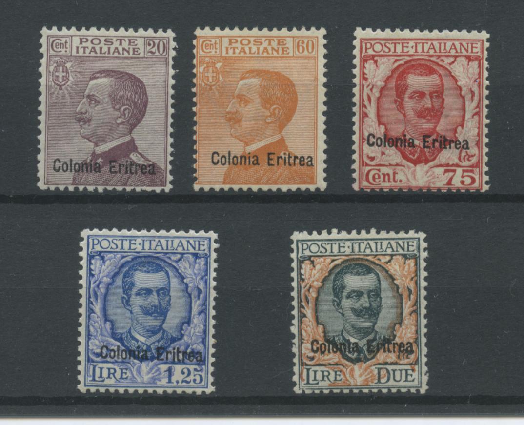 Scansione lotto: COLONIE ERITREA 1928/9 SOVR. 5V. 4 ** CENTRATO