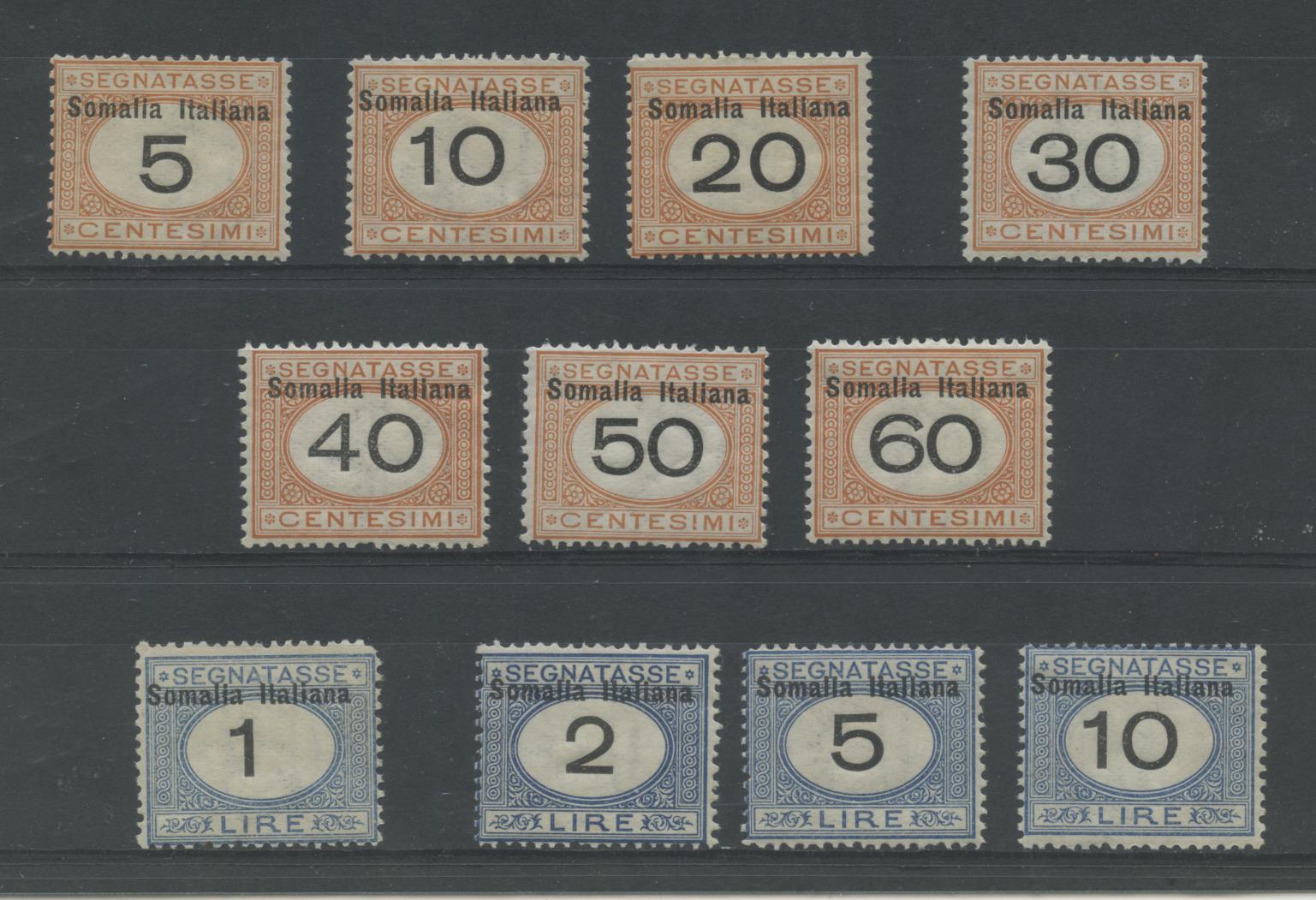 Scansione lotto: COLONIE SOMALIA 1926 TASSE 11V. 3 * CENTRATO