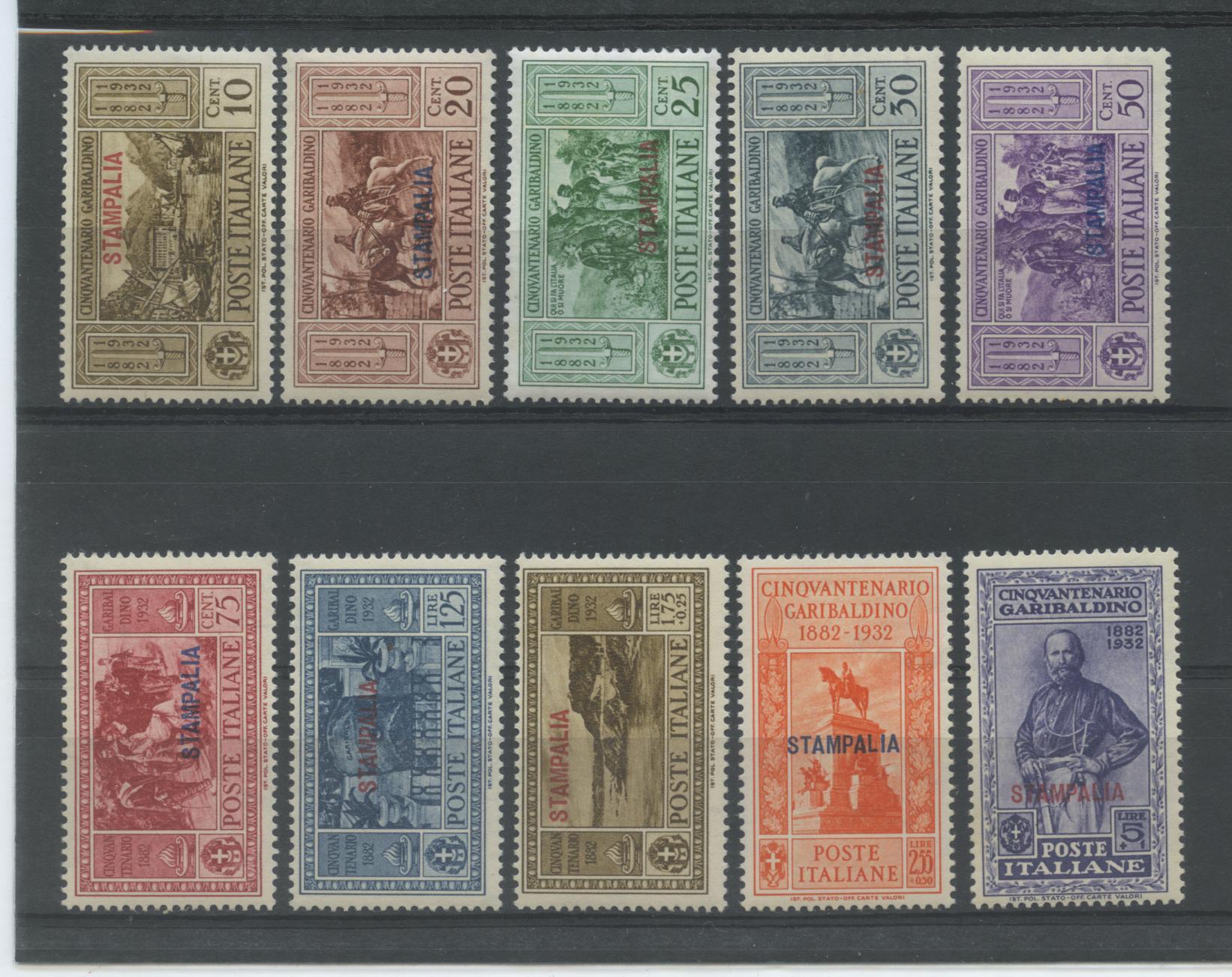 Scansione lotto: COLONIE EGEO 1932 STAMPALIA GARIBALDI 10V. 2 **