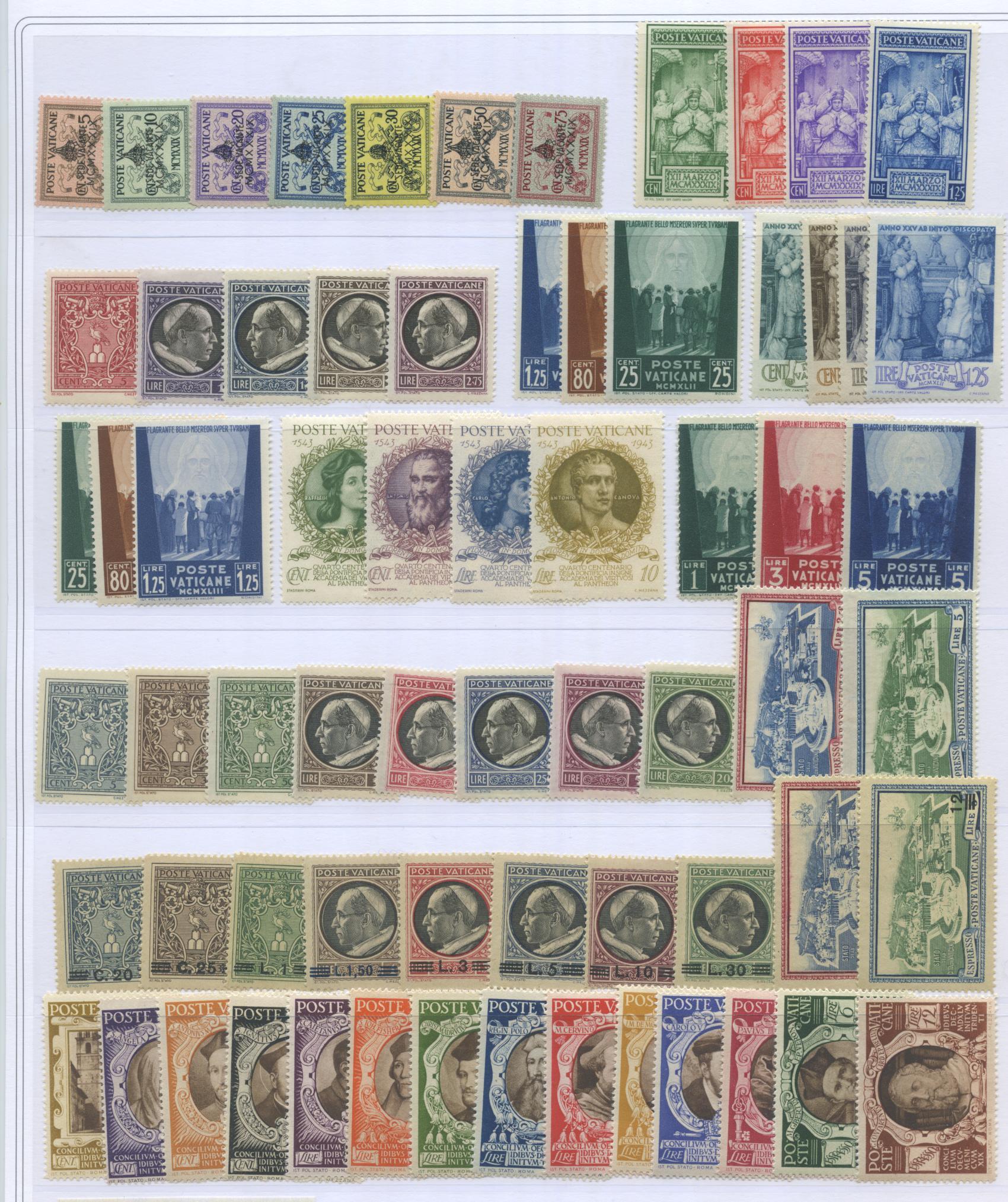 Scansione lotto: VATICANO 1939/58 COLLEZIONE CPL. ** CENTRATO CERT.