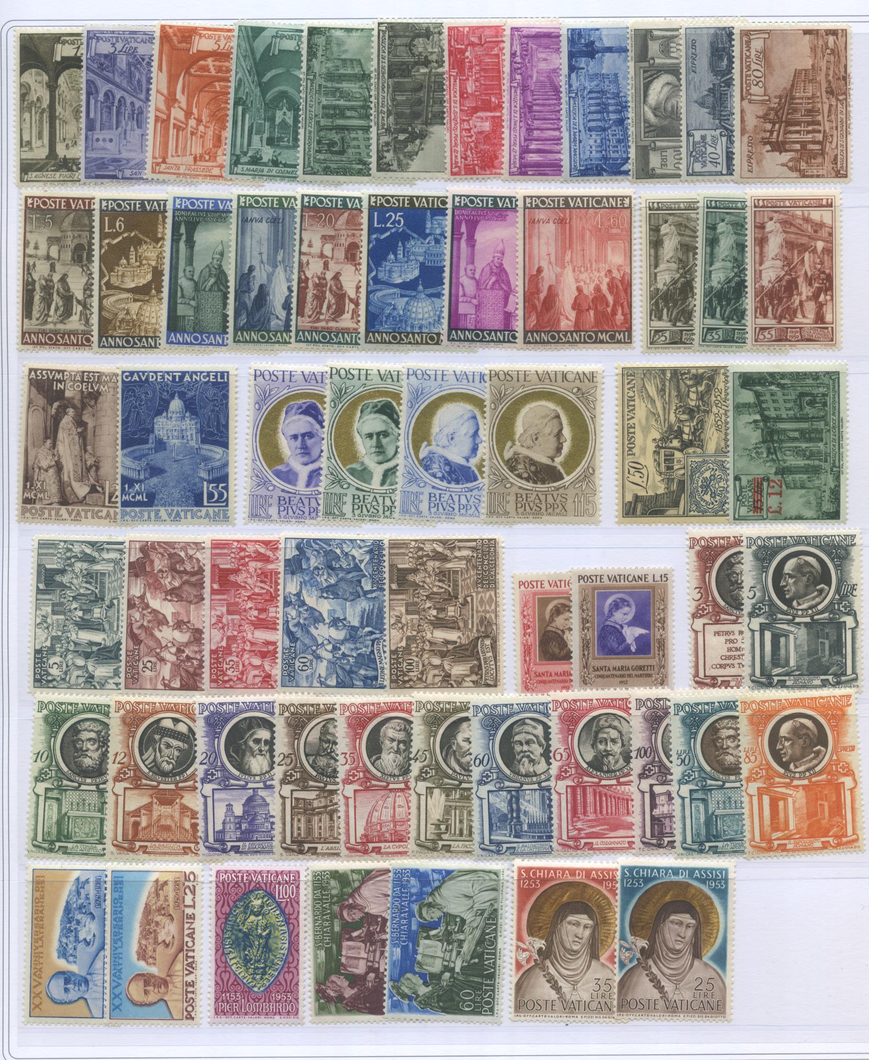 Scansione lotto: VATICANO 1939/58 COLLEZIONE CPL. ** CENTRATO CERT.