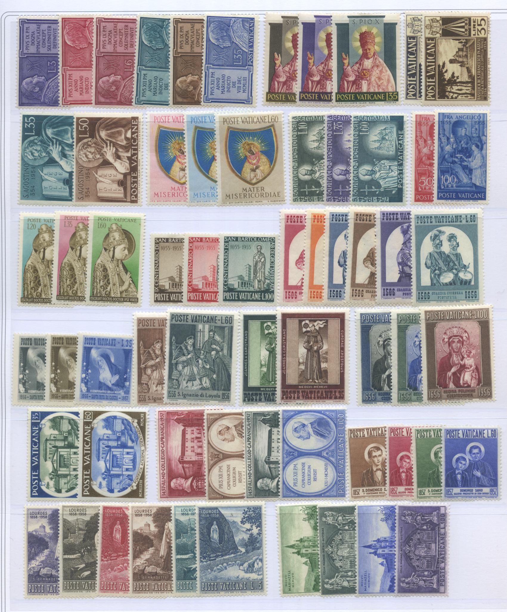 Scansione lotto: VATICANO 1939/58 COLLEZIONE CPL. ** CENTRATO CERT.