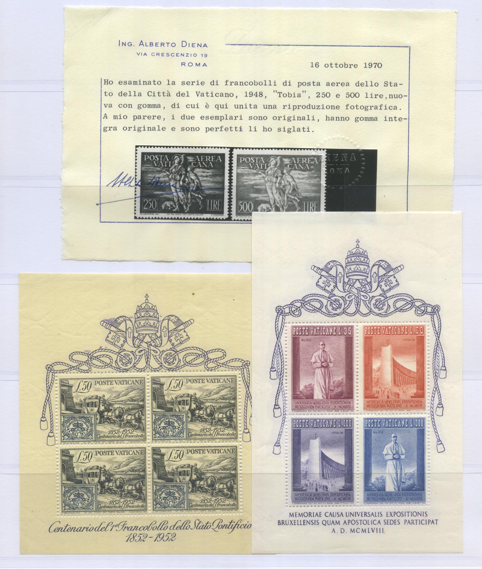 Scansione lotto: VATICANO 1939/58 COLLEZIONE CPL. ** CENTRATO CERT.