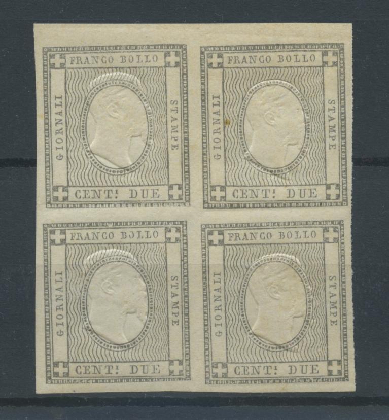 Scansione lotto: SARDEGNA 1861 2C. SPERIMANTALE X4 ** LUSSO CERT.