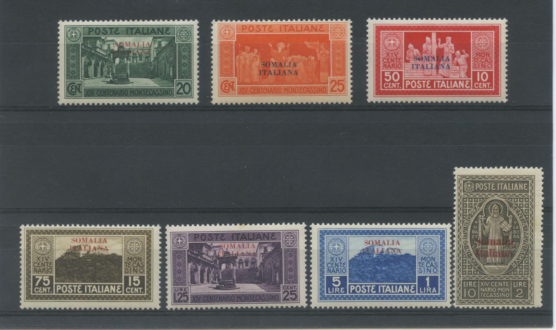 Scansione lotto: COLONIE SOMALIA 1929 MONTECASSINO 7V. **