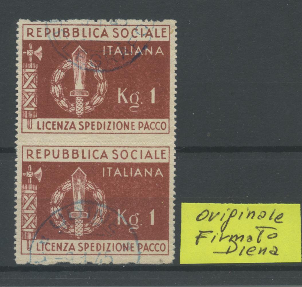 Scansione lotto: RSI E LUOGOTENENZA 1944 FRANCHIGIA COPPIA US.