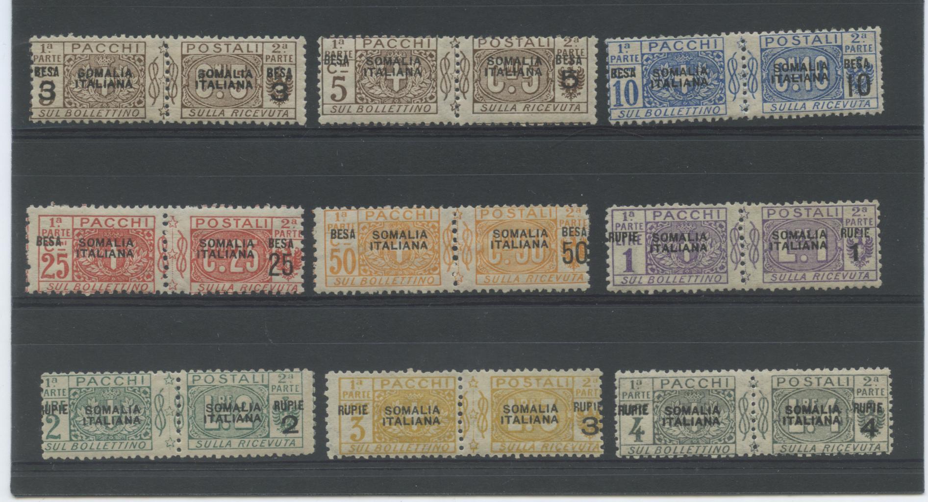 Scansione lotto: COLONIE SOMALIA 1923 PACCHI 9V. 2 **