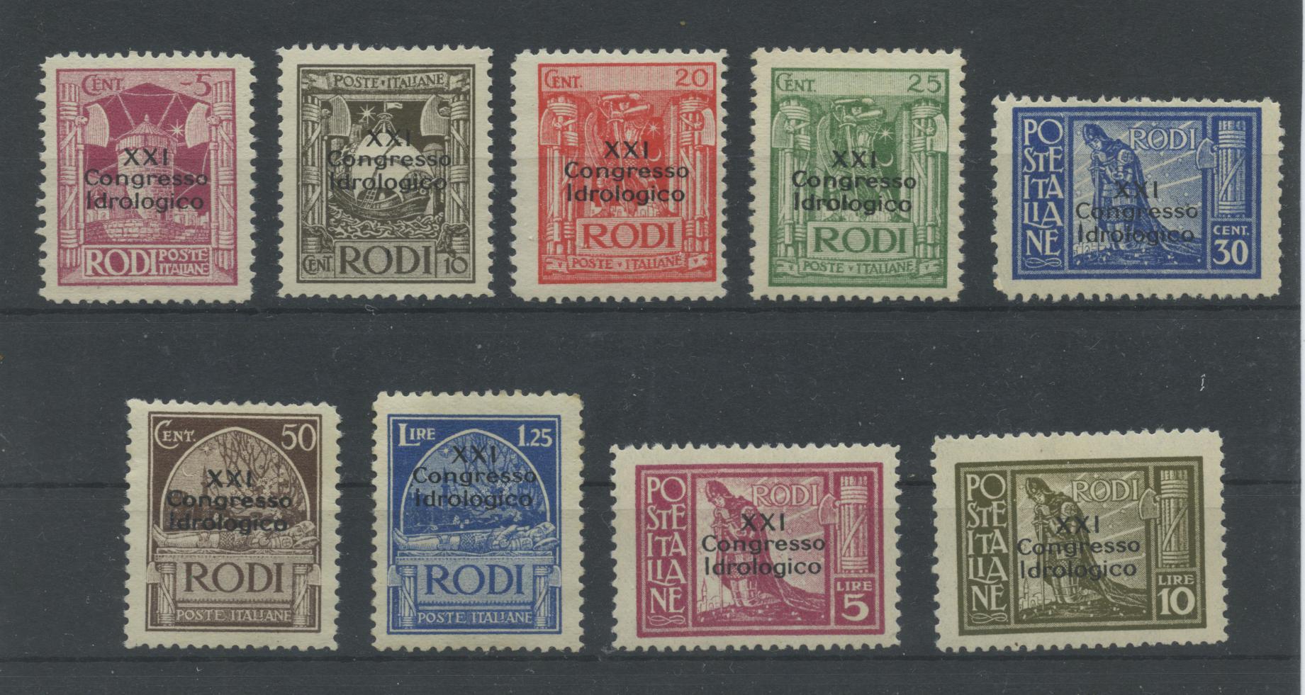 Scansione lotto: COLONIE EGEO 1930 IDROLOGICO 9V. 3 **  CERT.