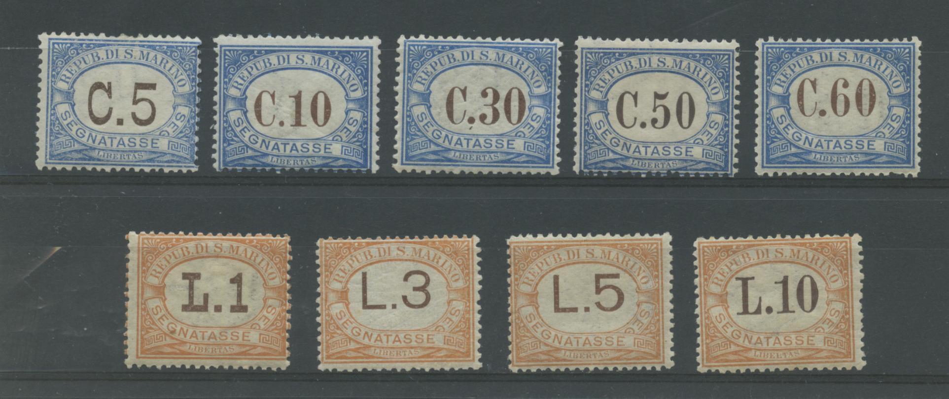 Scansione lotto: SAN MARINO 1925 TASSE 9V. 3 * CENTRATO