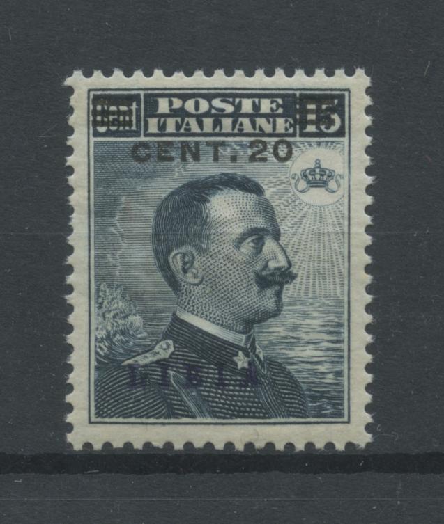 Scansione lotto: COLONIE LIBIA 1916 20C. SU 15C. 3 ** LUSSO