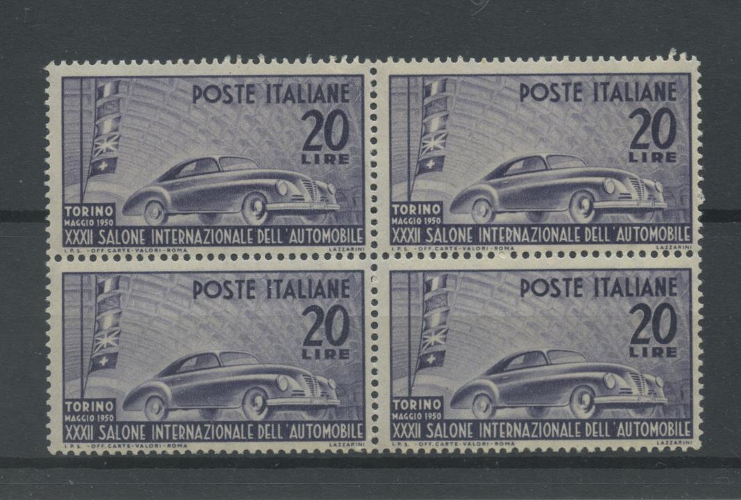 Scansione lotto: REPUBBLICA 1950 AUTO QUARTINA **