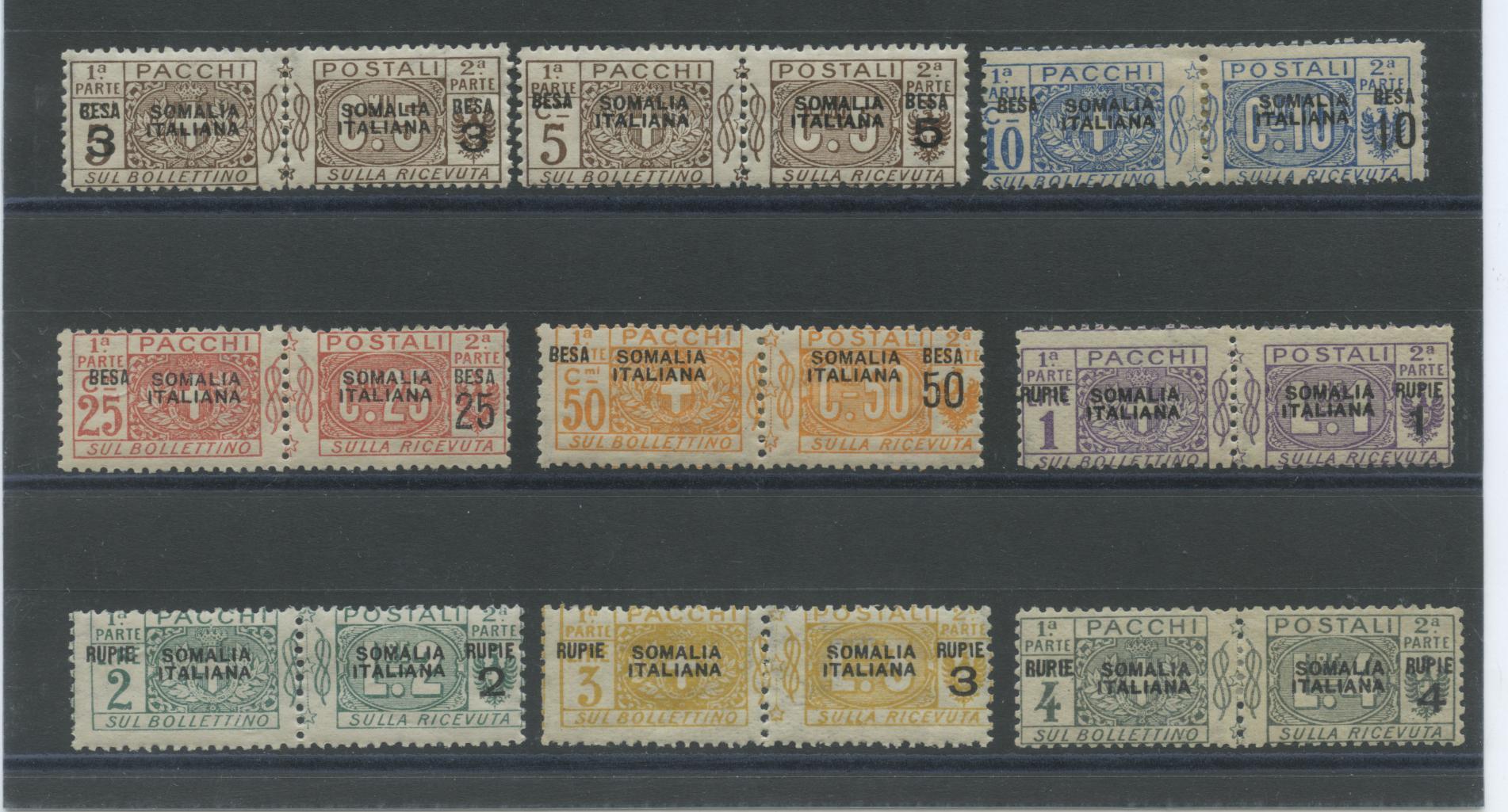 Scansione lotto: COLONIE SOMALIA 1923 PACCHI 9V. *