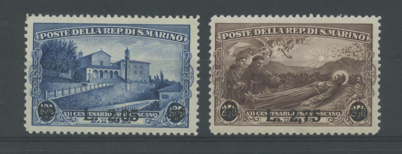 Scansione lotto: SAN MARINO 1936 S.FRANCESCO SOVR. 2V. 2 ** LUSSO