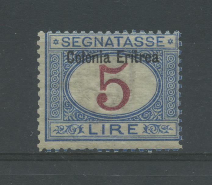 Scansione lotto: COLONIE ERITREA 1903 TASSE L.5 2 **