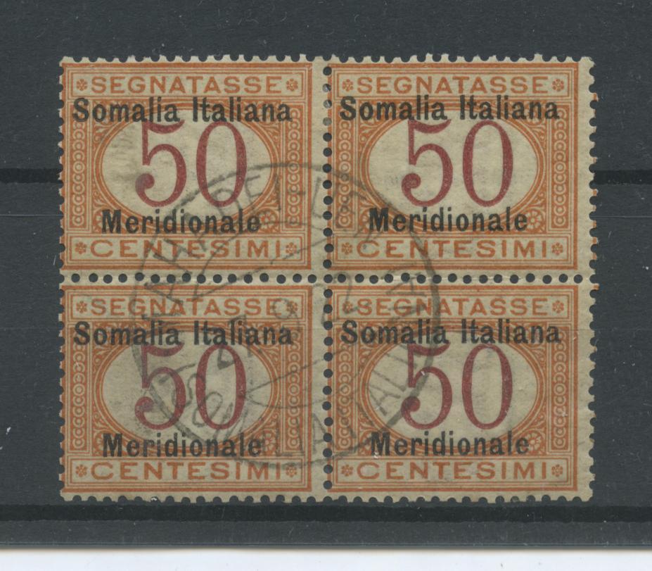 Scansione lotto: COLONIE SOMALIA 1906 TASSE 50C. QUARTINA US.
