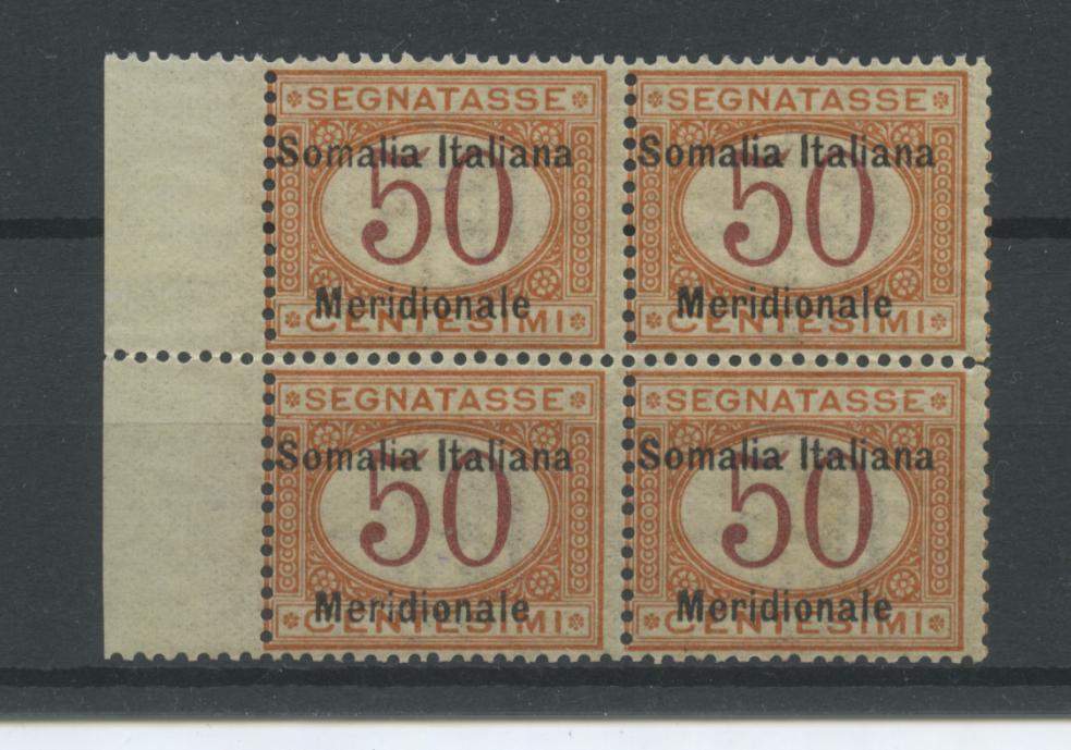 Scansione lotto: COLONIE SOMALIA 1906 TASSE C.50 N.6 QUARTINA **