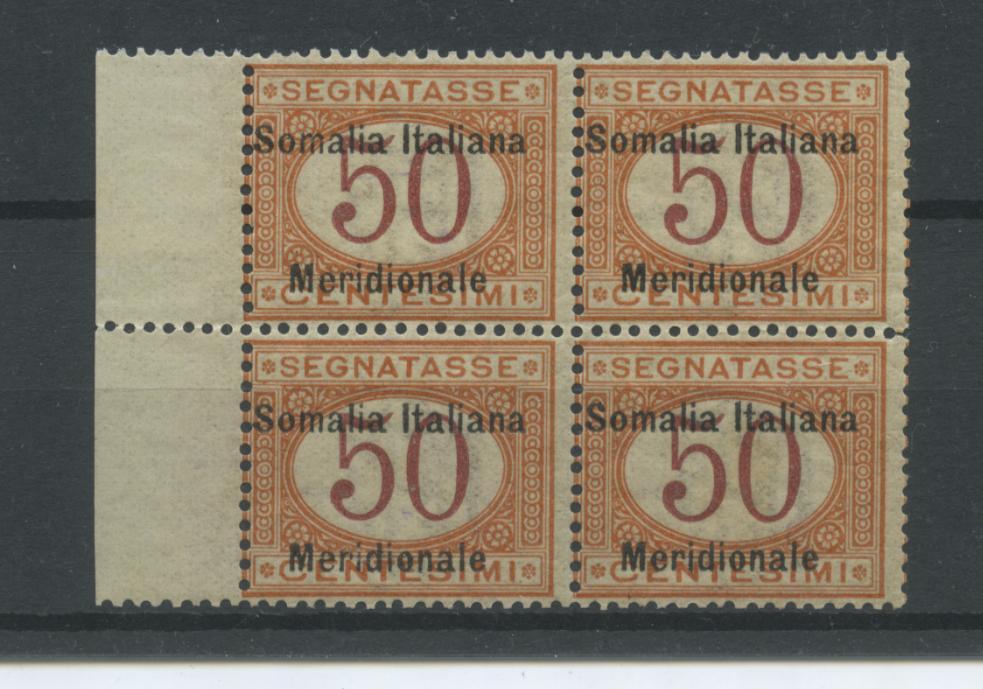 Scansione lotto: COLONIE SOMALIA 1906 TASSE C.50 N.6 QUARTINA **