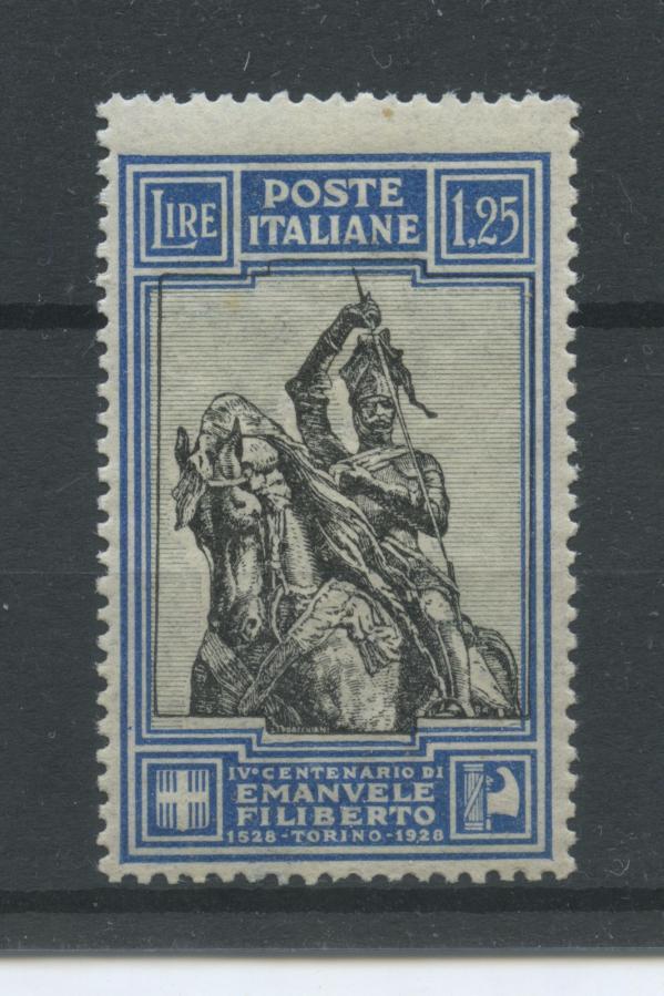 Scansione lotto: REGNO 1928 FILIBERTO L.1,25 RARO 2 ** LUSSO CERT.