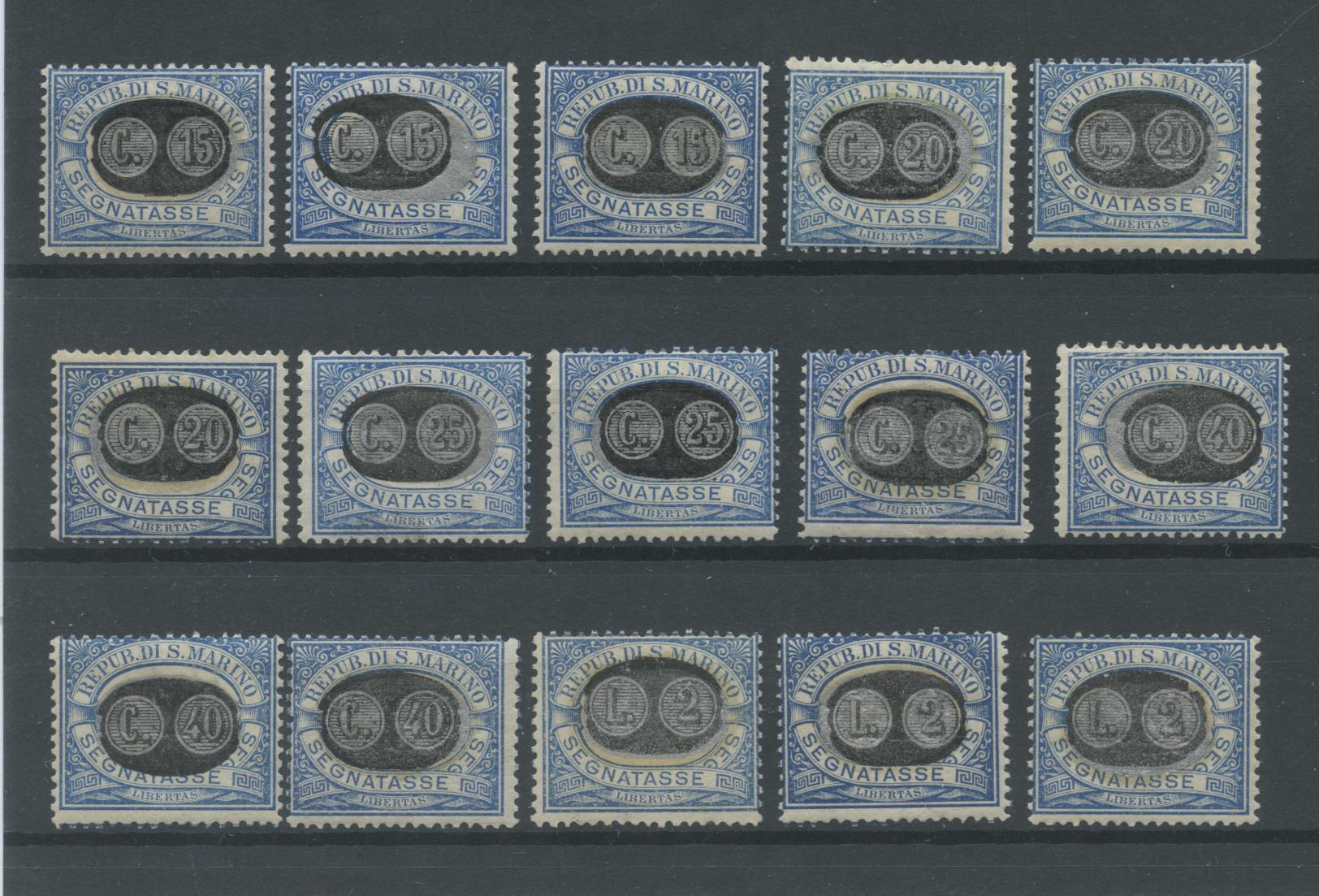 Scansione lotto: SAN MARINO 1931 TASSE MASCHERINE 15V. **