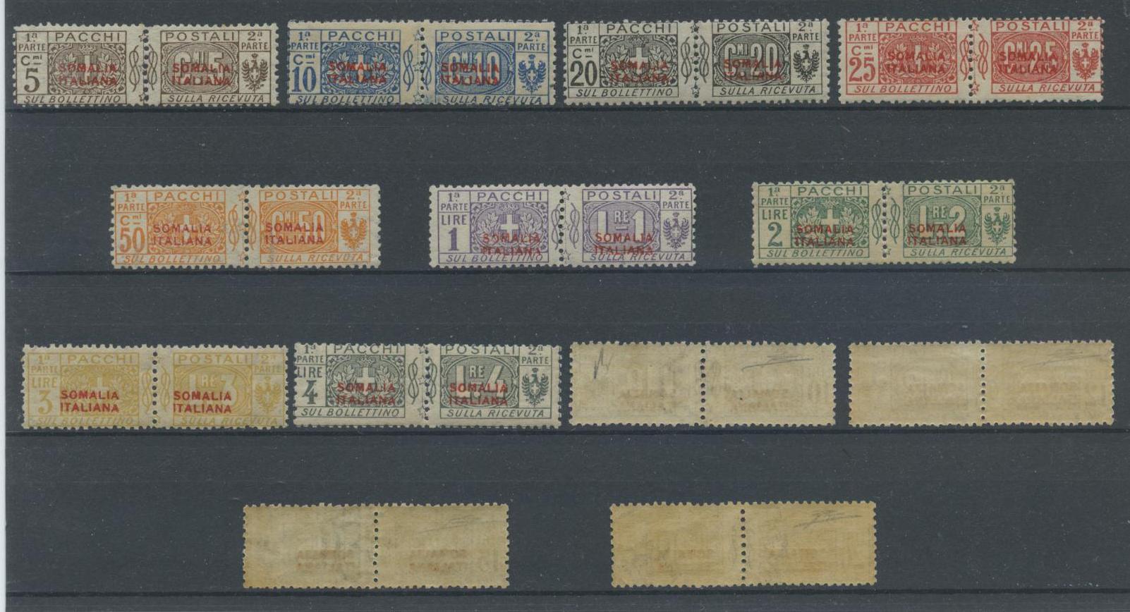 Scansione lotto: COLONIE SOMALIA 1926 PACCHI 13V. 4 **  CERT.