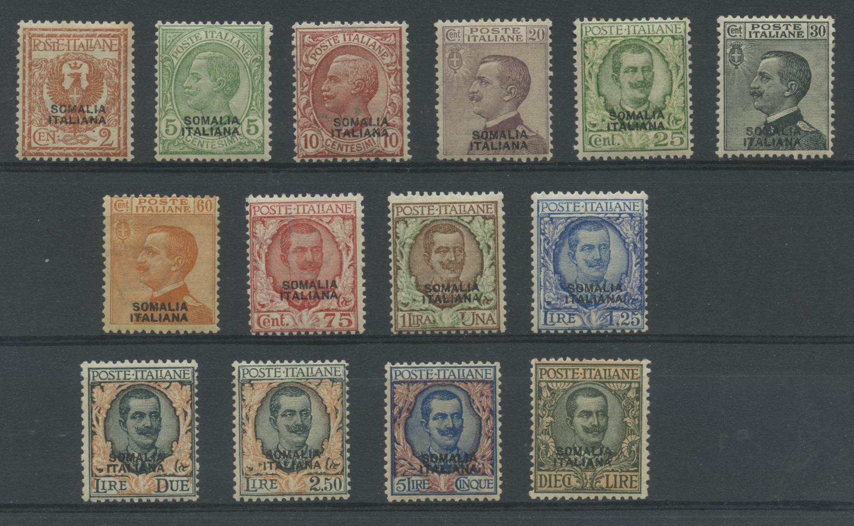 Scansione lotto: COLONIE SOMALIA 1926/30 SOVR. 14V. ** LUSSO CERT.