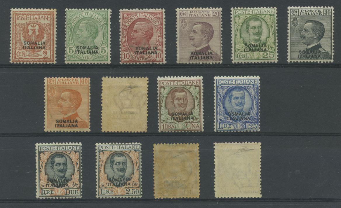 Scansione lotto: COLONIE SOMALIA 1926/30 SOVR. 14V. ** LUSSO CERT.