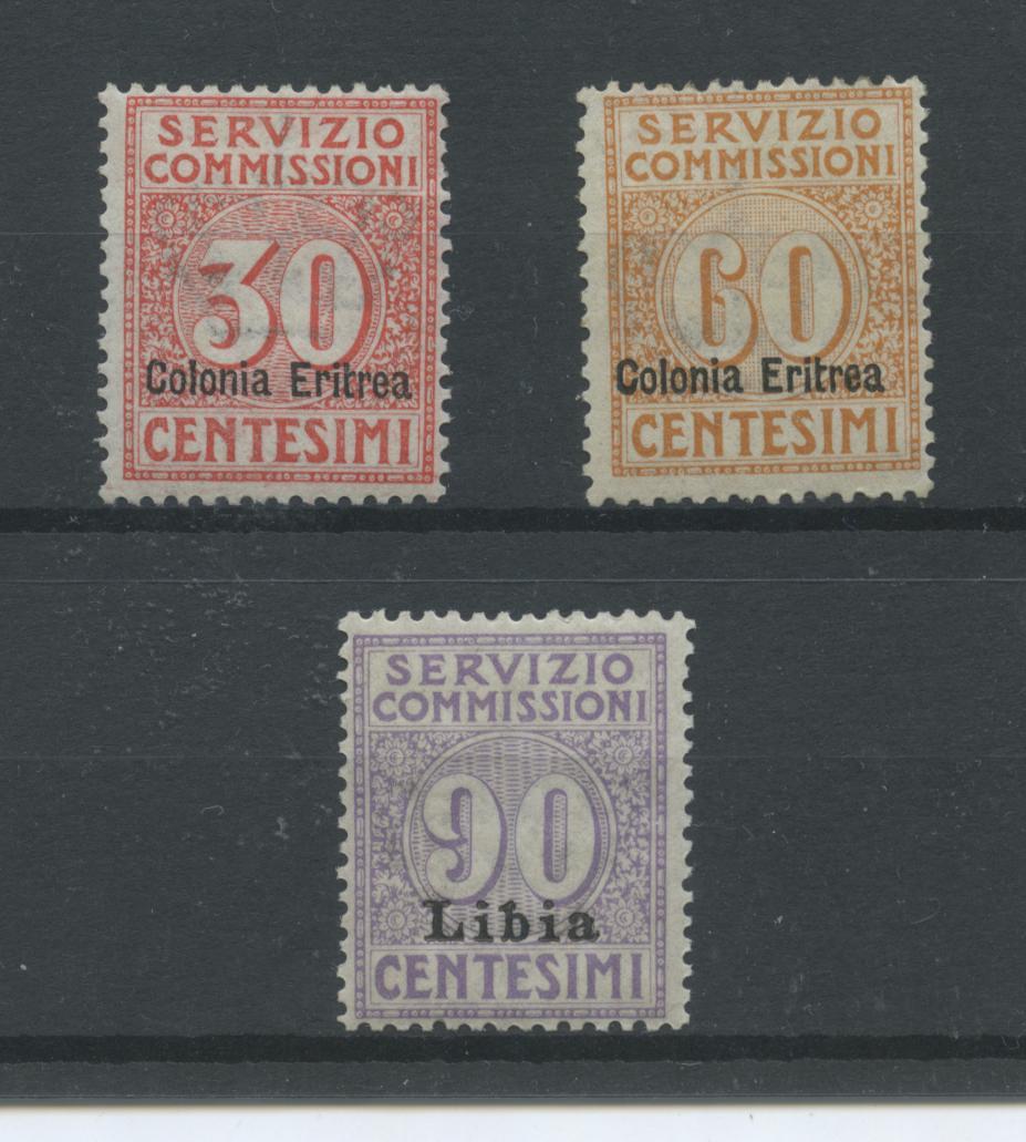 Scansione lotto: COLONIE ERITREA 1916 COMMISSIONI 3V. 2 **