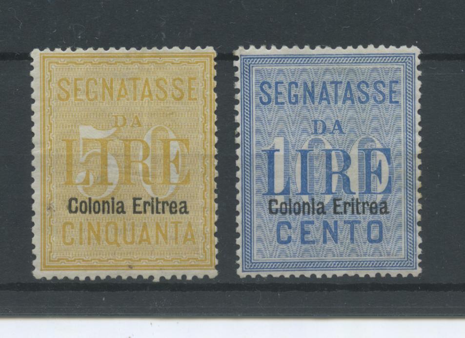 Scansione lotto: COLONIE ERITREA 1903 TASSE 2V. ** CENTRATO CERT.