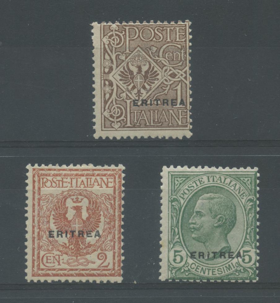 Scansione lotto: COLONIE ERITREA 1924 SOVR. 3V. **