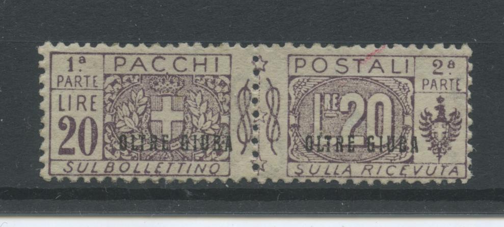 Scansione lotto: COLONIE OLTREGIUBA 1925 PACCHI L.20 *