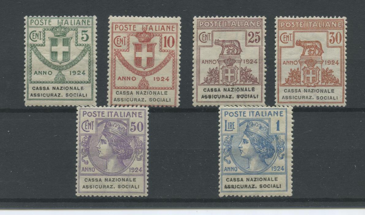Scansione lotto: REGNO 1924 ENTI C.N.A.S. 6V. 2 ** CENTRATO CERT.
