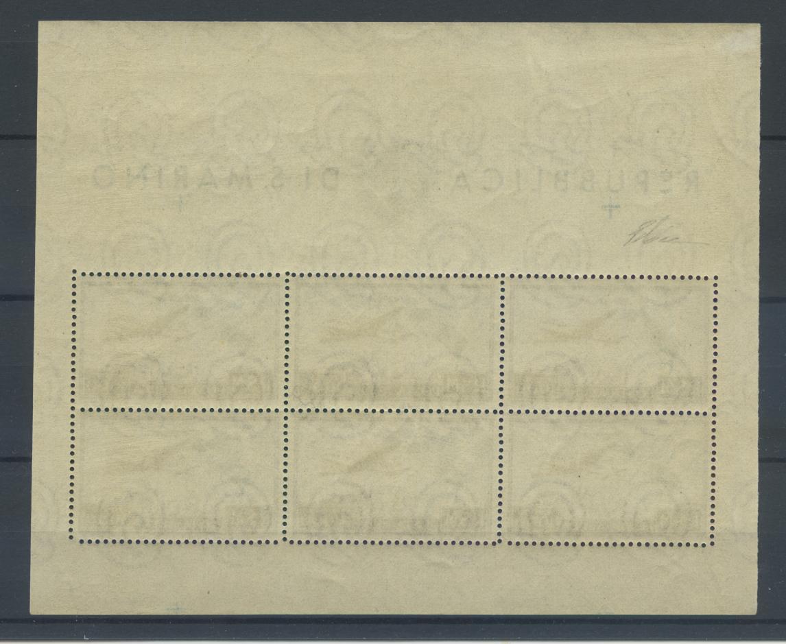 Scansione lotto: SAN MARINO 1951 B.F. POSTA AEREA L.1000 ** LUSSO CERT.