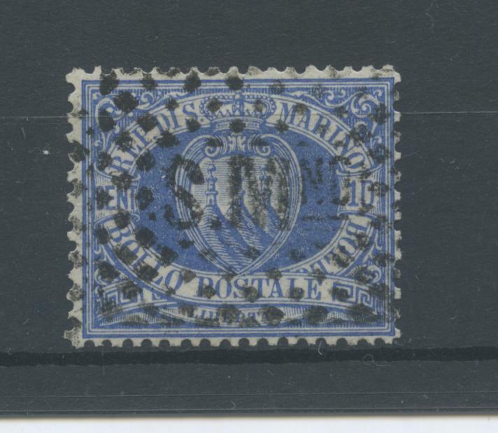 Scansione lotto: SAN MARINO 1877 10C. OLTREMARE US. CENTRATO