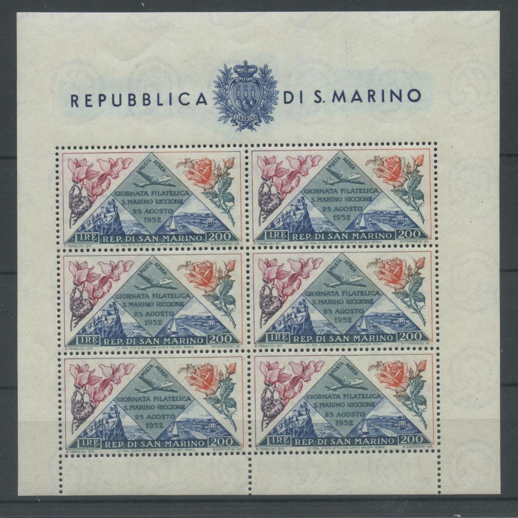 Scansione lotto: SAN MARINO 1952 B.F. FIORI 2 ** LUSSO CERT.