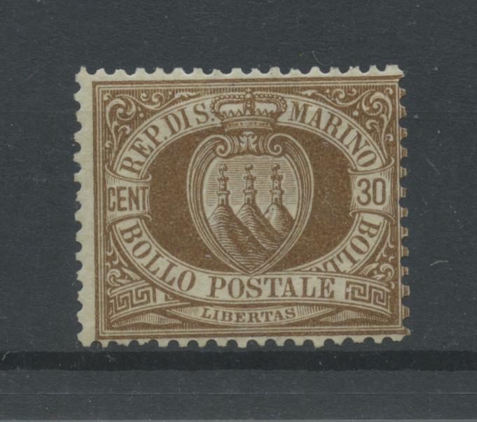Scansione lotto: SAN MARINO 1877 30C. ** CENTRATO CERT.