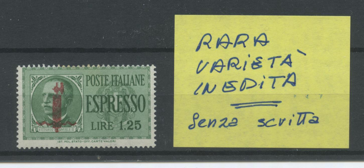 Scansione lotto: RSI E LUOGOTENENZA 1944 EX L.1,25 VARIETA' **  CERT.